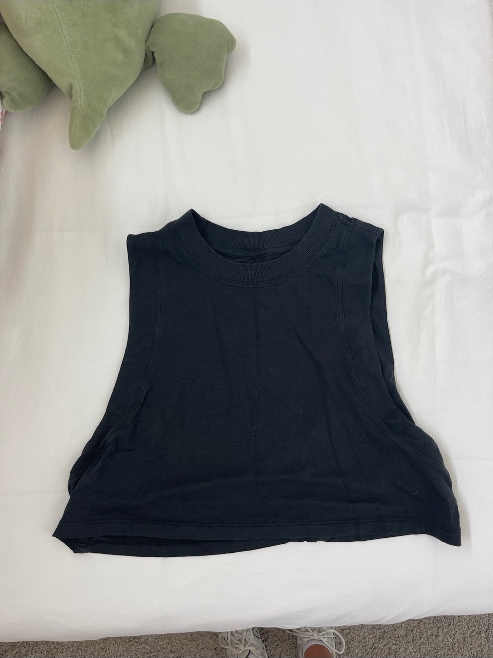 Lulu Black Crop Muscle Tank Top - Women